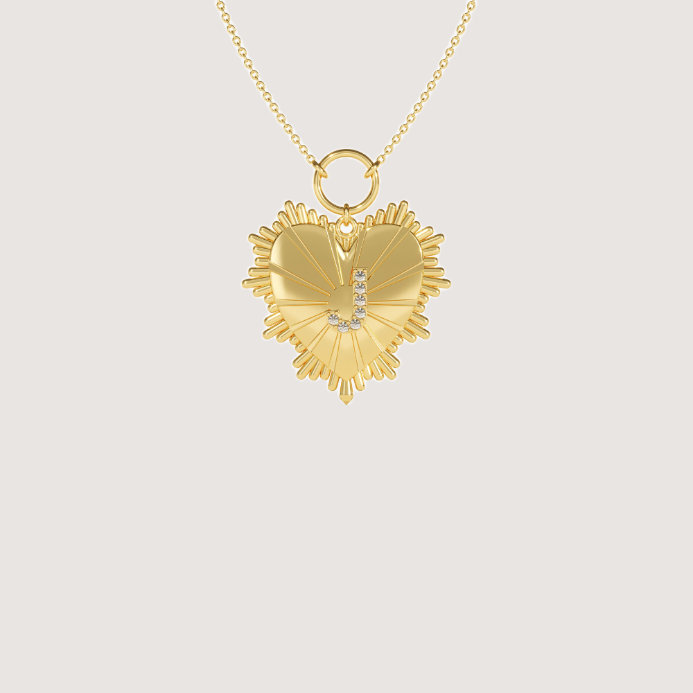 0.04 CTW Personalized Heart Pendant Necklace with Moissanite Initial — image 1