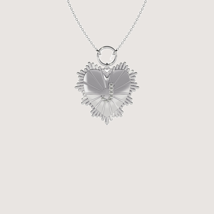 0.04 CTW Personalized Heart Pendant Necklace with Moissanite Initial — image 2