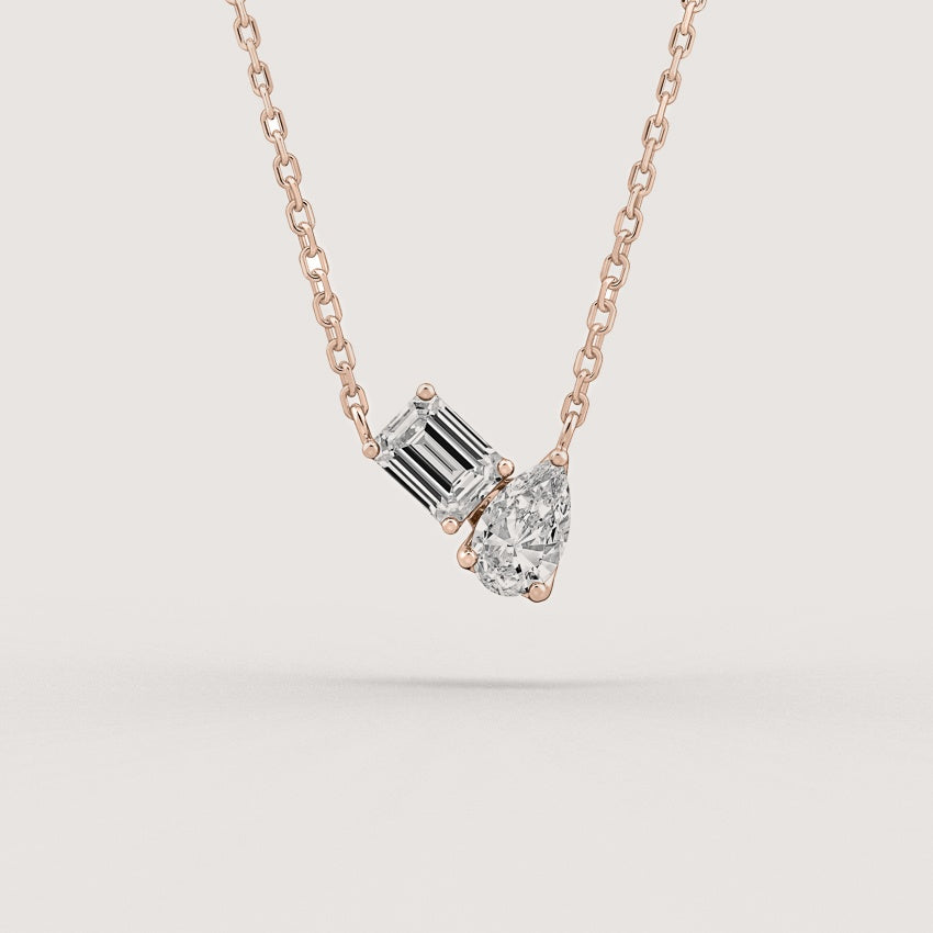 Toi et Moi Necklace - Rose Gold