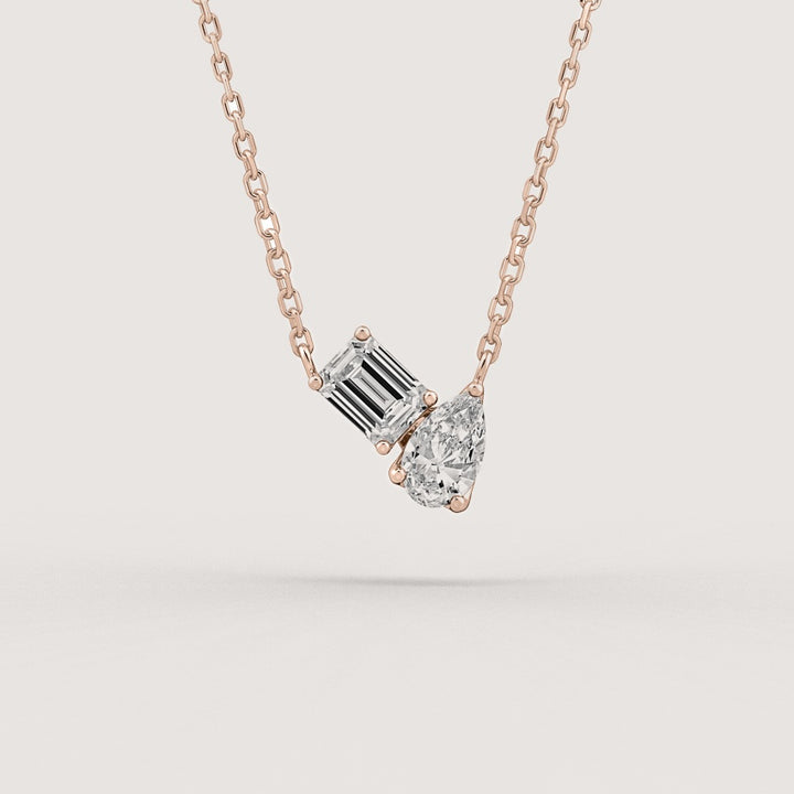 Toi et Moi Necklace - Rose Gold