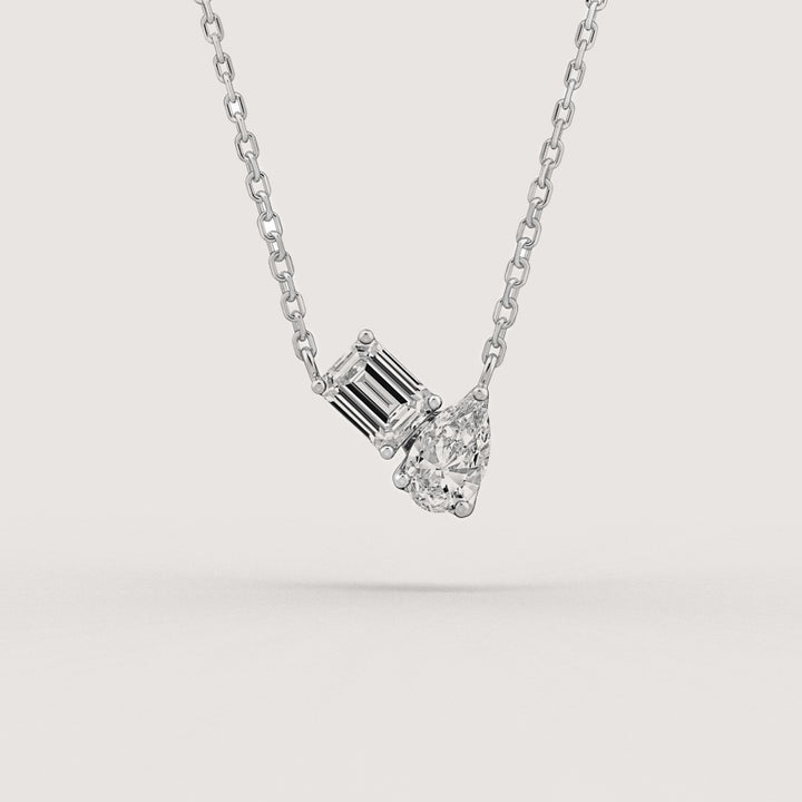 Toi et Moi Necklace - White Gold
