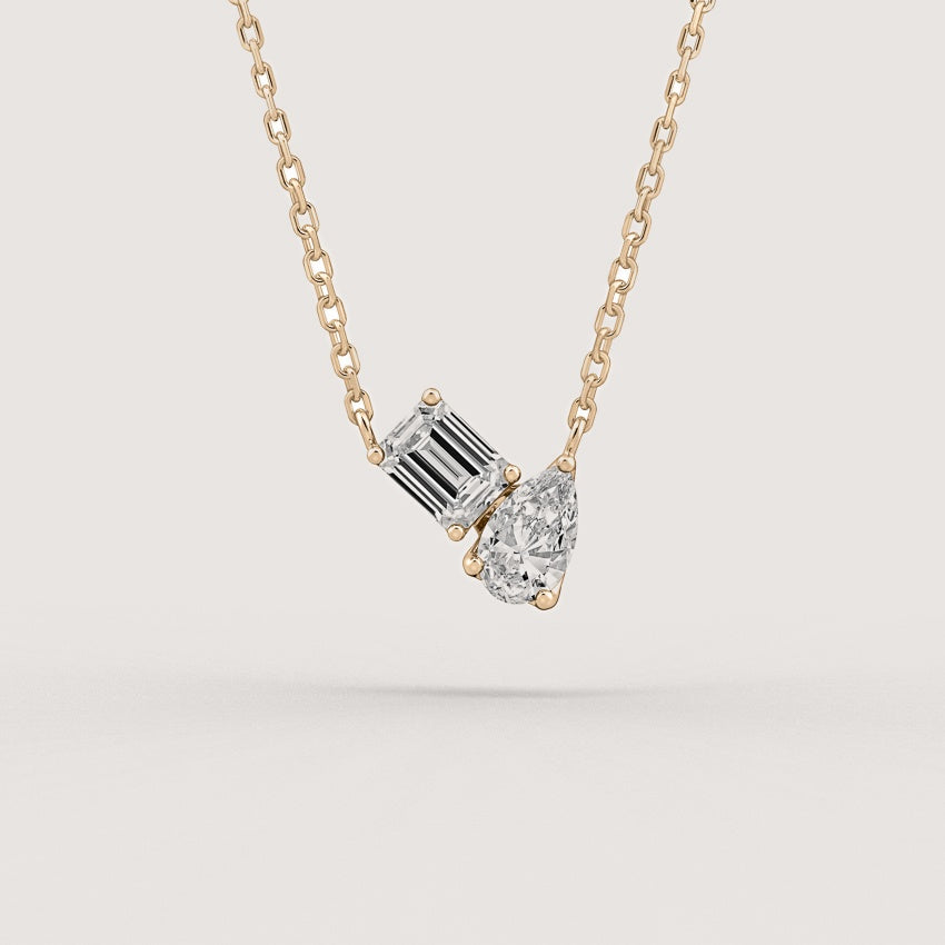 Toi et Moi Necklace - Yellow Gold