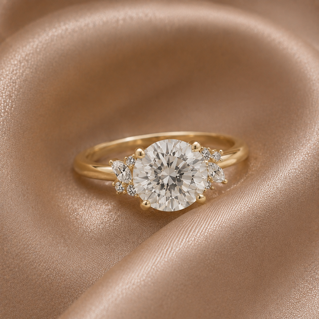 Bella round engagement ring
