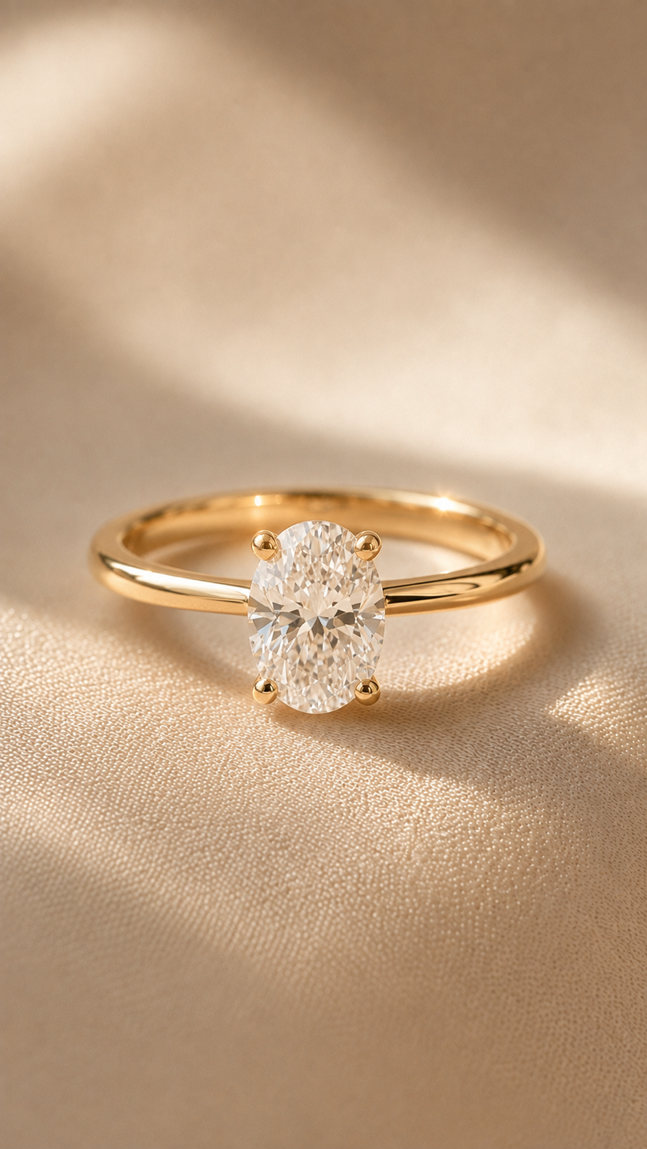 Oval solitaire engagement ring