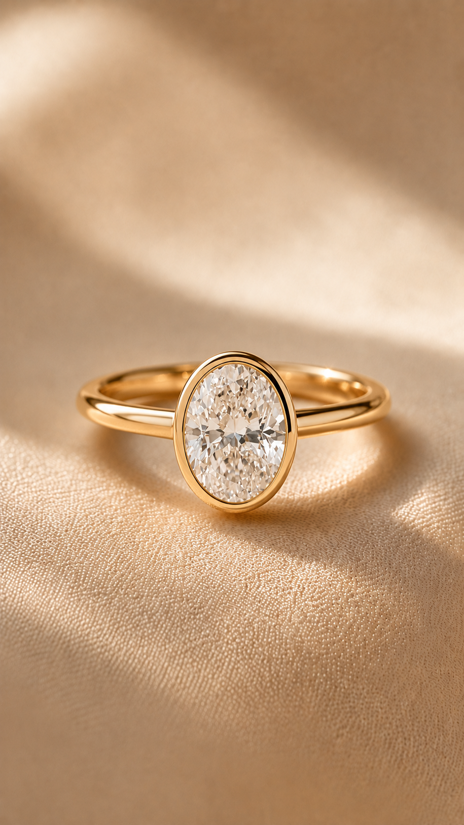 Pavé oval engagement ring
